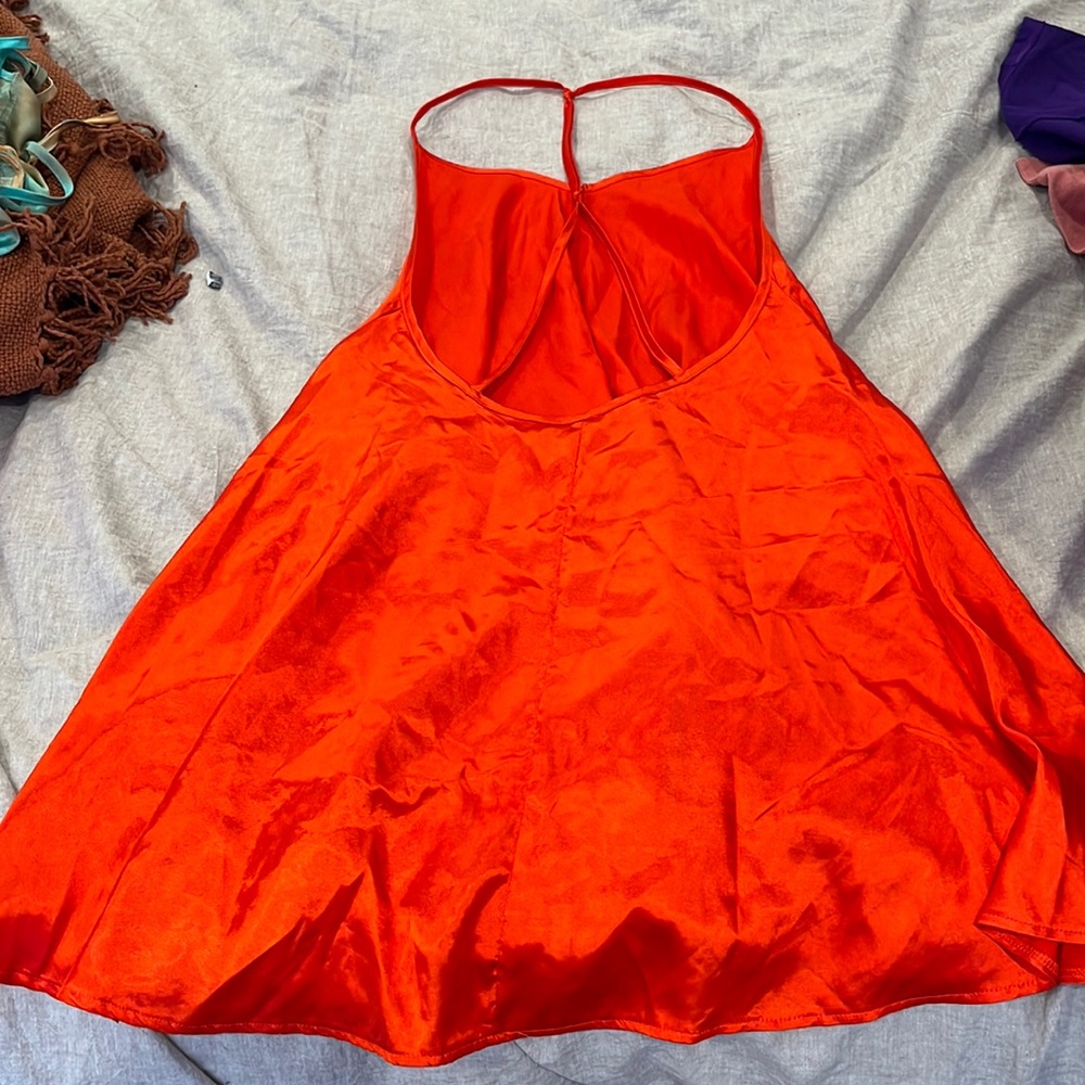 Bright Orange Flowy Dress